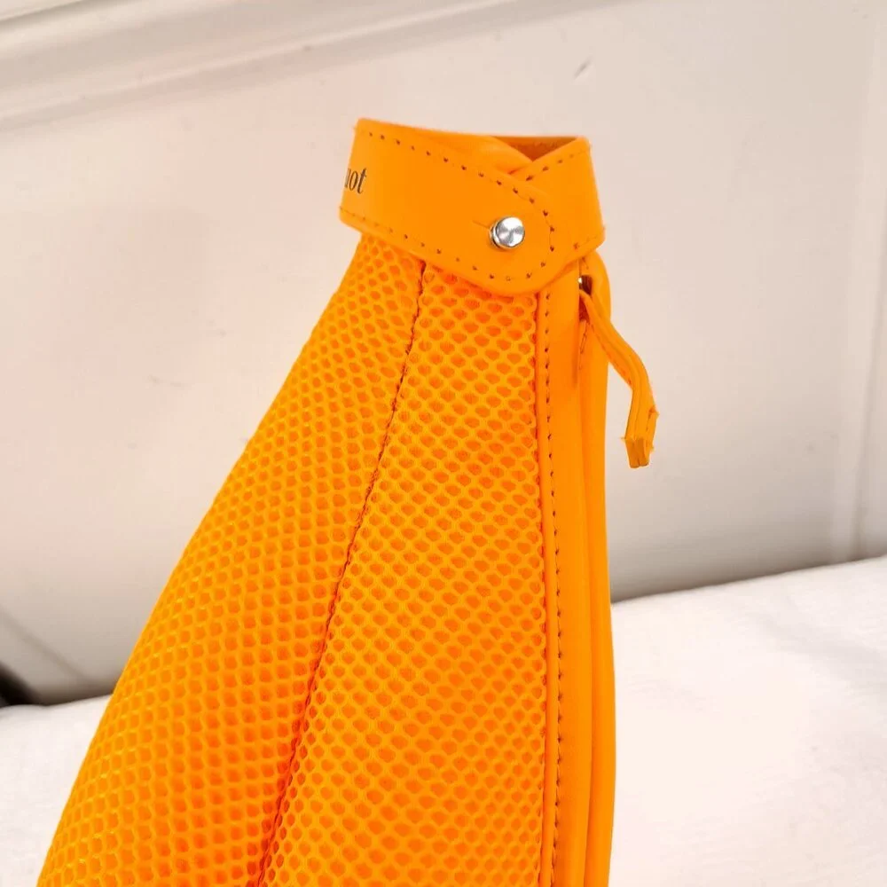Veuve Clicquot Champagne Bottle Jacket Insulated Zippered Tote Orange mesh Coozy
